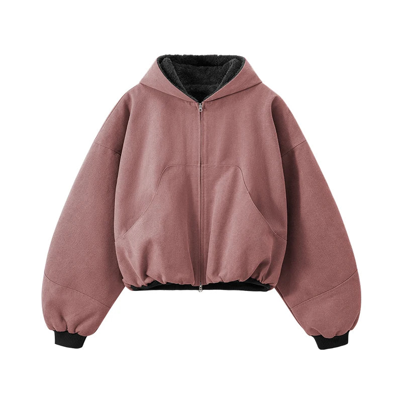 Y2K Fleece Lined Zip Up Hoodie Jacket