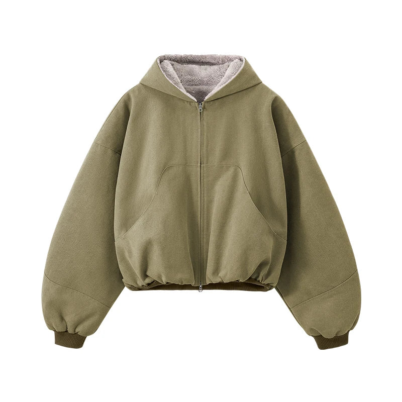 Y2K Fleece Lined Zip Up Hoodie Jacket