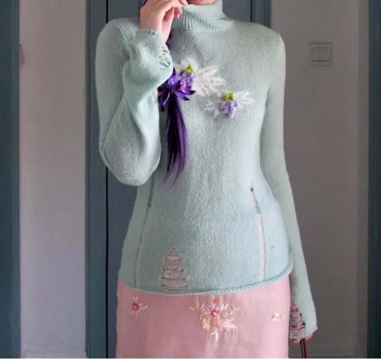 Y2K Floral Graphic Long Sleeve Jumper