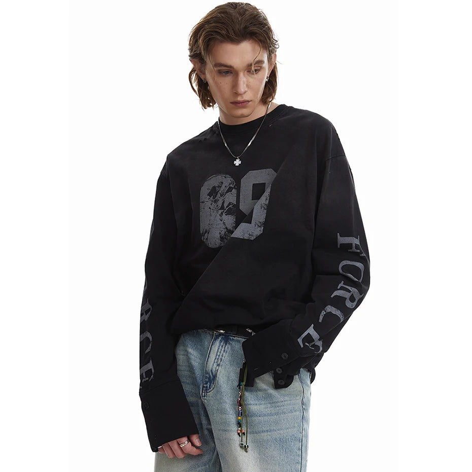 Y2K Force Graphic Long Sleeve Top