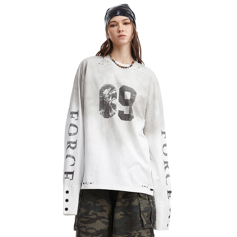 Y2K Force Graphic Long Sleeve Top