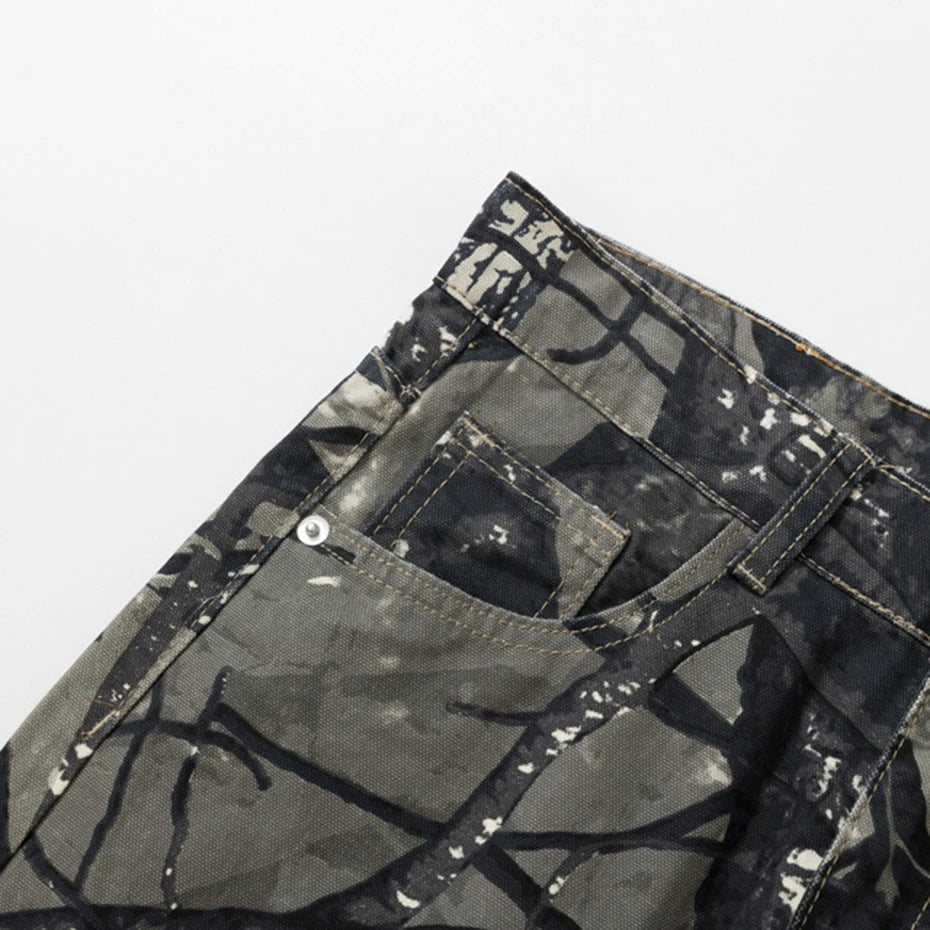 Y2K Forest Camo Baggy Jeans