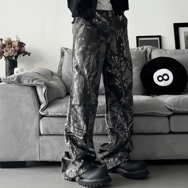 Y2K Forest Camo Baggy Jeans