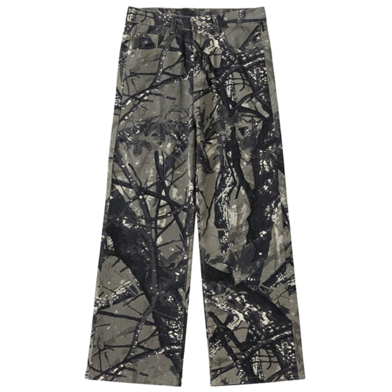 Y2K Forest Camo Baggy Jeans