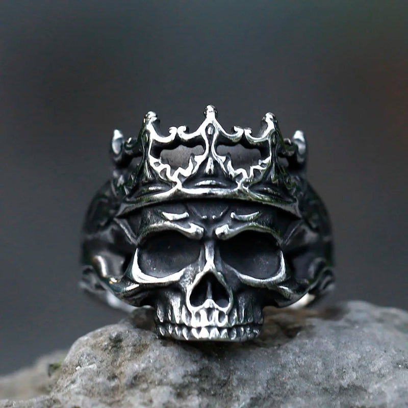 Y2K Gothic Crowned Skull Ring