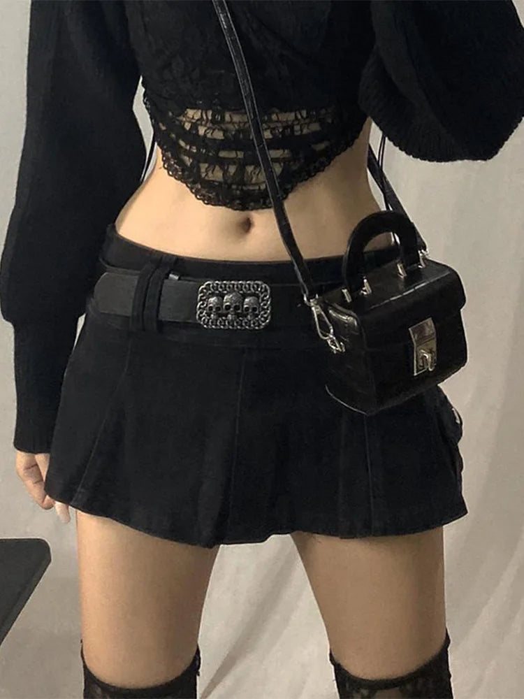 Y2K Gothic Low Waist Micro Mini Skirt