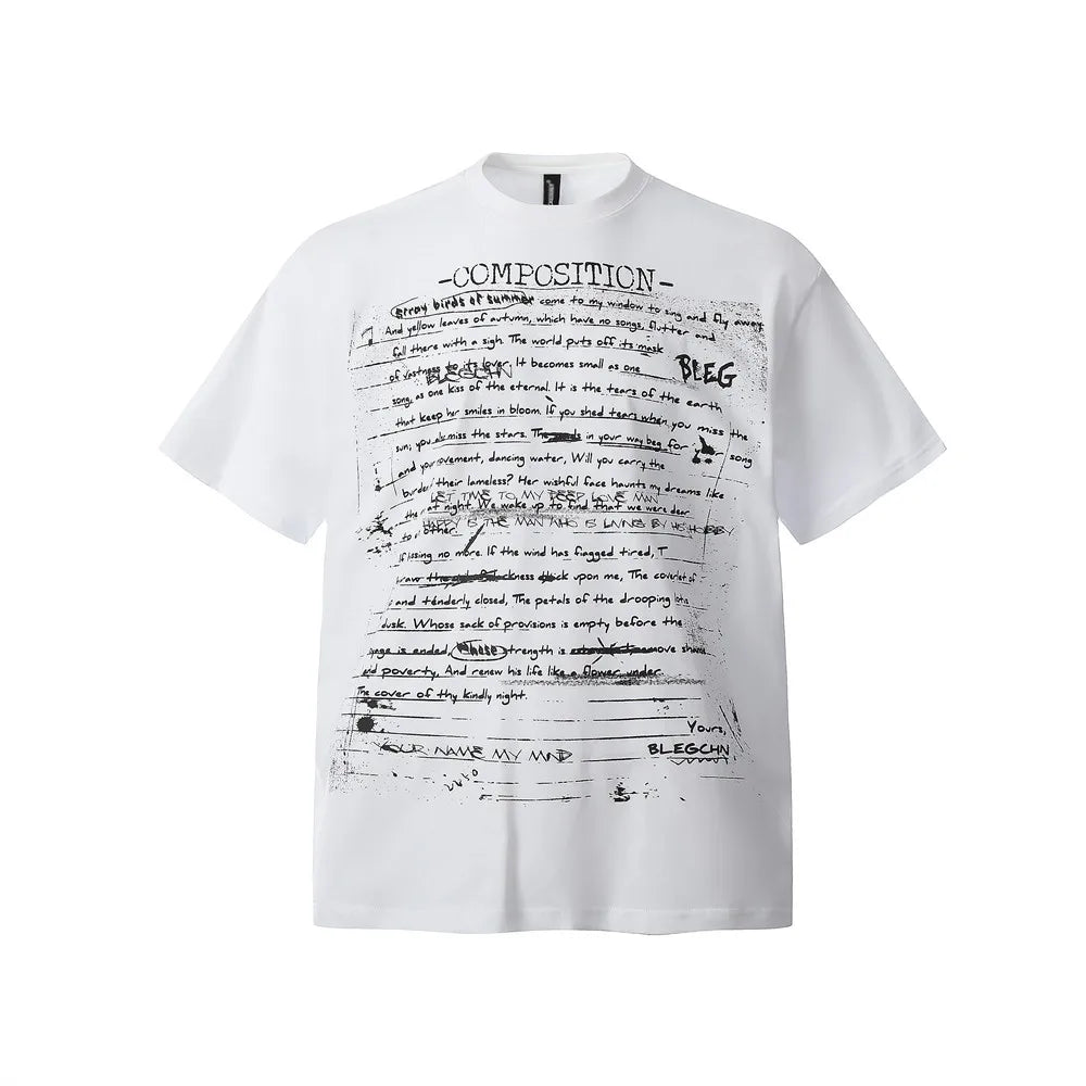 Y2K Graffiti Letter Print T-shirt