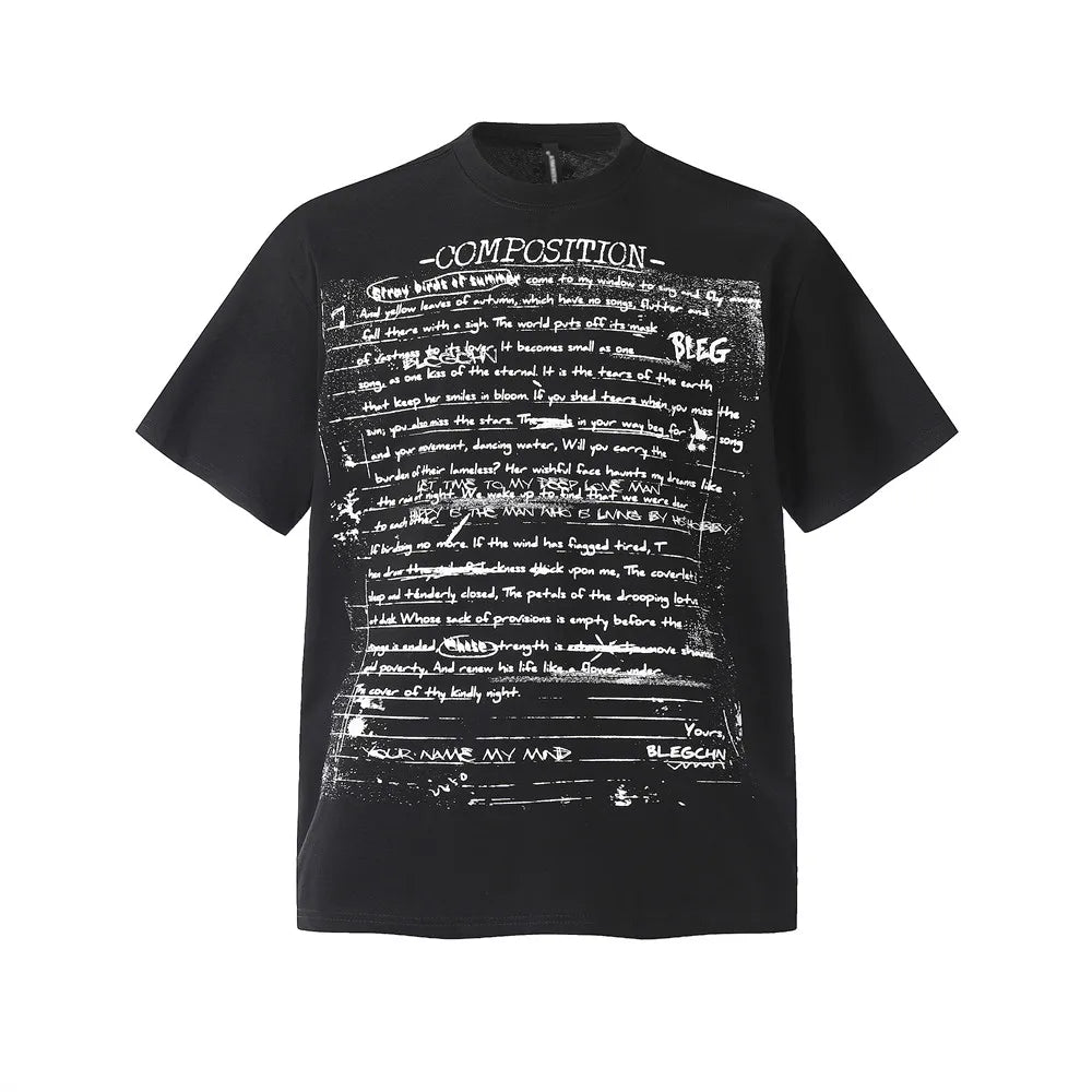 Y2K Graffiti Letter Print T-shirt