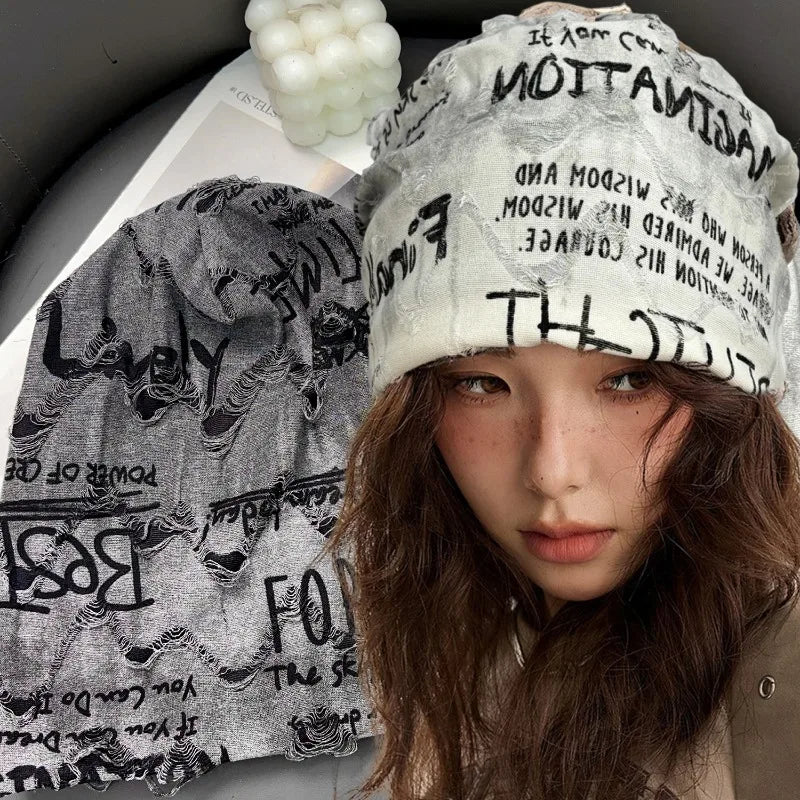 Y2K Graffiti Stall Graphic Beanie
