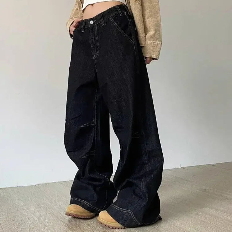 Y2K Grunge Black Baggy Womens Jeans