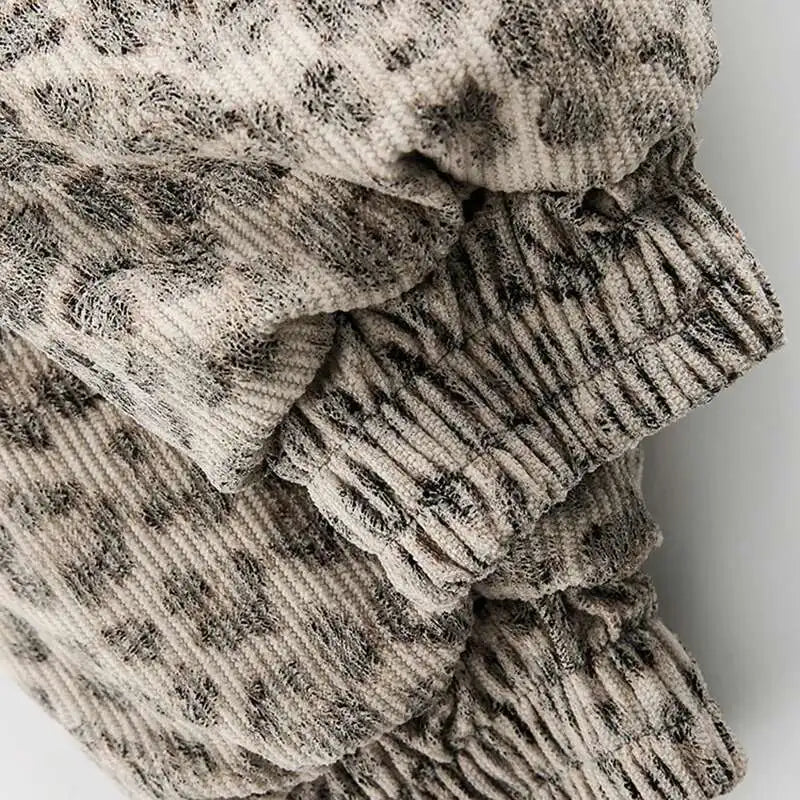 Y2K Grunge Snow Leopard Print Faux Fur Zip Up Hooded Jacket