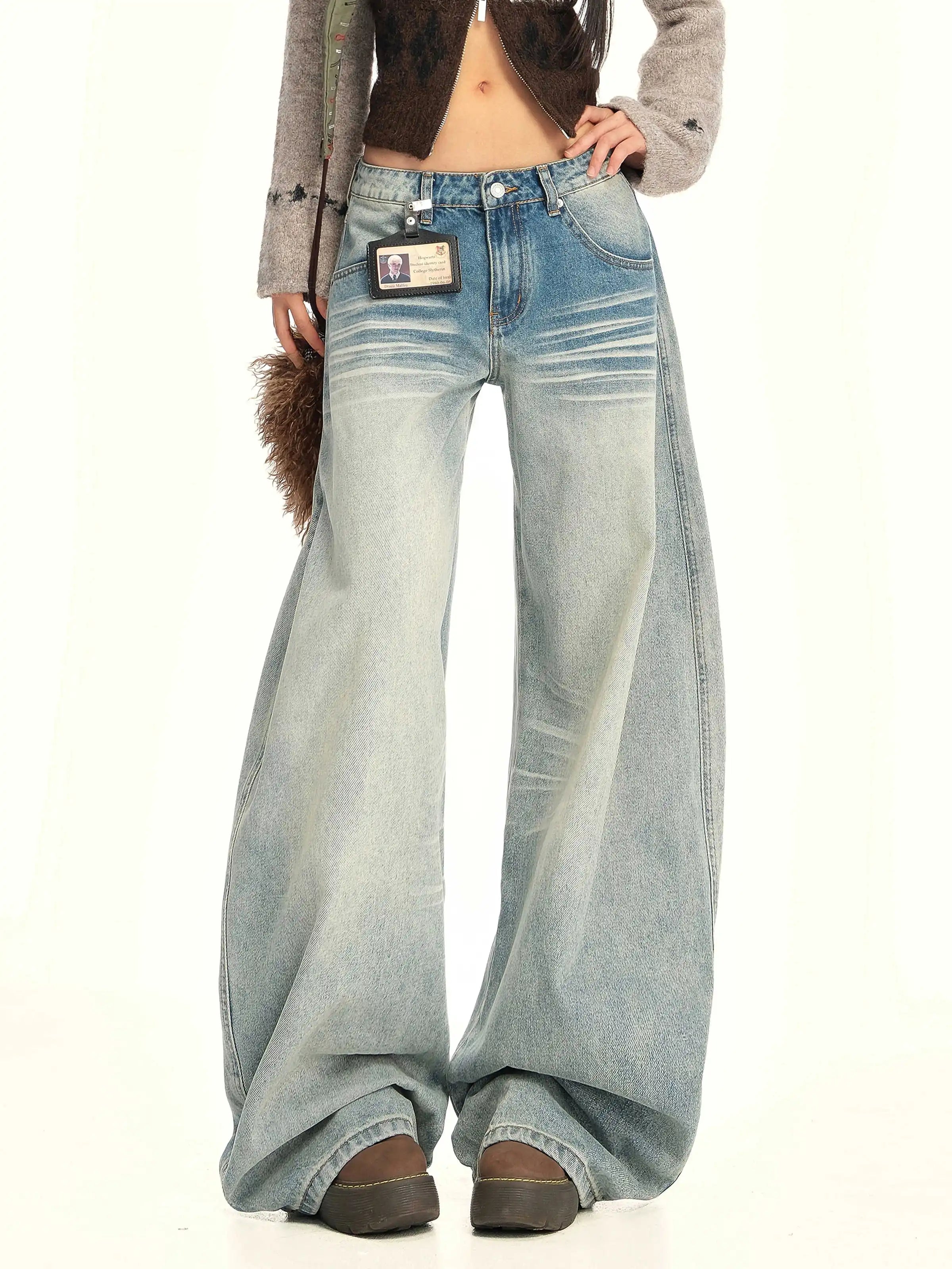 Y2K Grunge Wide Leg Japanese Boyfriend Jeans