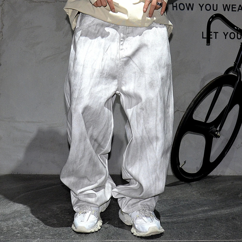 Y2K Grungey White Baggy Denim Jeans