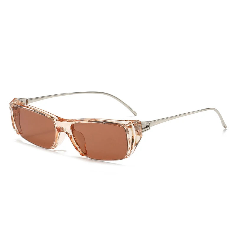 Y2K Half Frame Polygon Cat Eye Futuristic Sunglasses