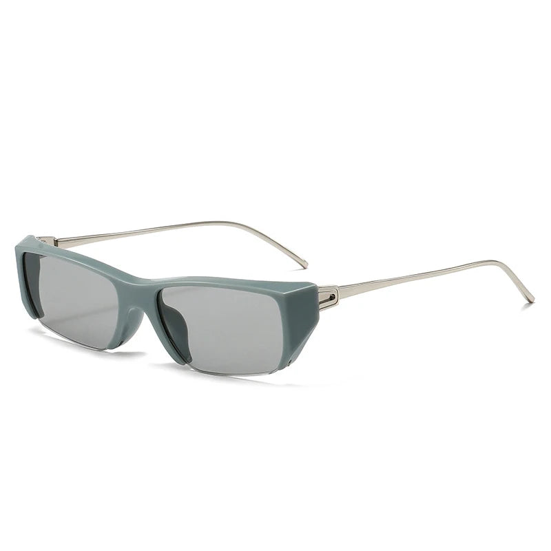 Y2K Half Frame Polygon Cat Eye Futuristic Sunglasses