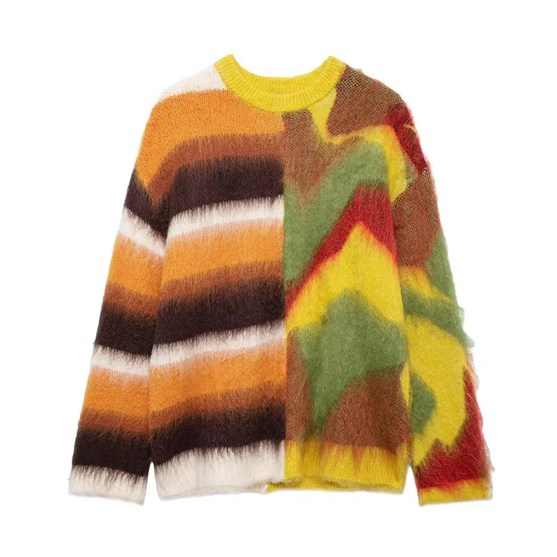 Y2K Half and Half Multi Knitted Sweater