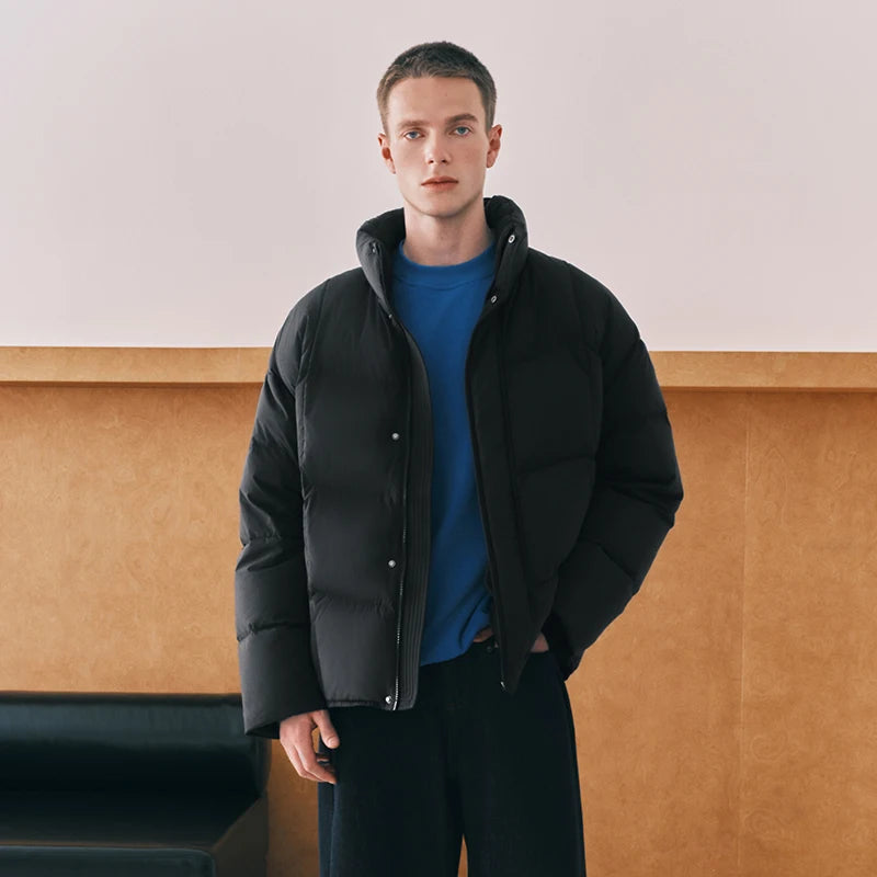 Y2K High Loft Fill Stand Collar Padded Puffer Jacket Coat