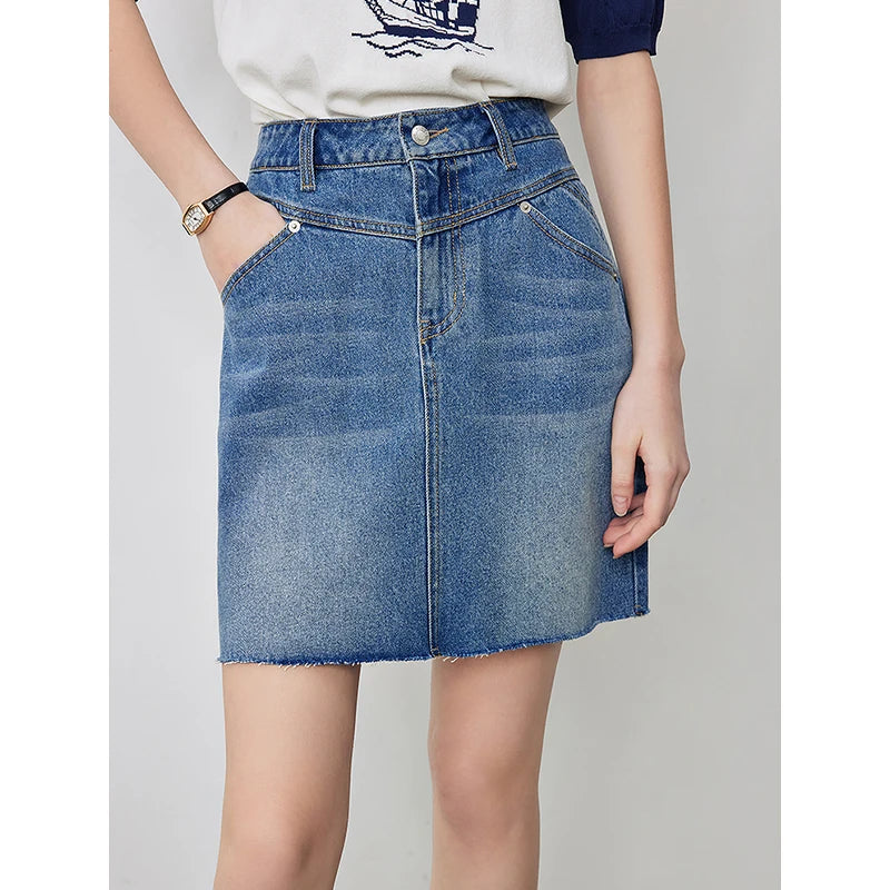 Y2K High Waist A-line Denim Mini Skirts