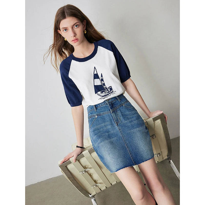 Y2K High Waist A-line Denim Mini Skirts