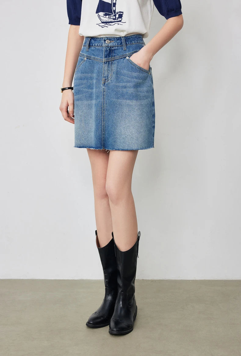 Y2K High Waist A-line Denim Mini Skirts