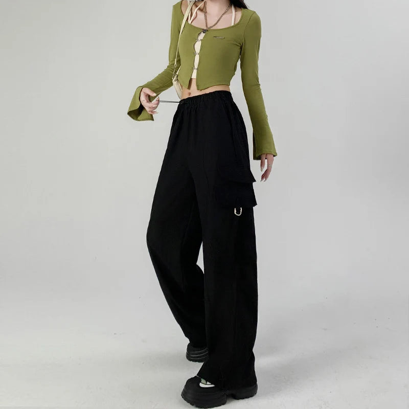 Y2K High Waist Parachute Pants