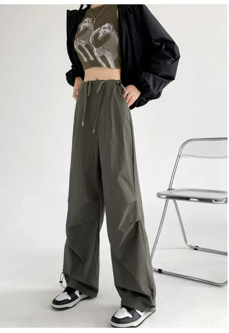 Y2K High Waist Parachute Pants