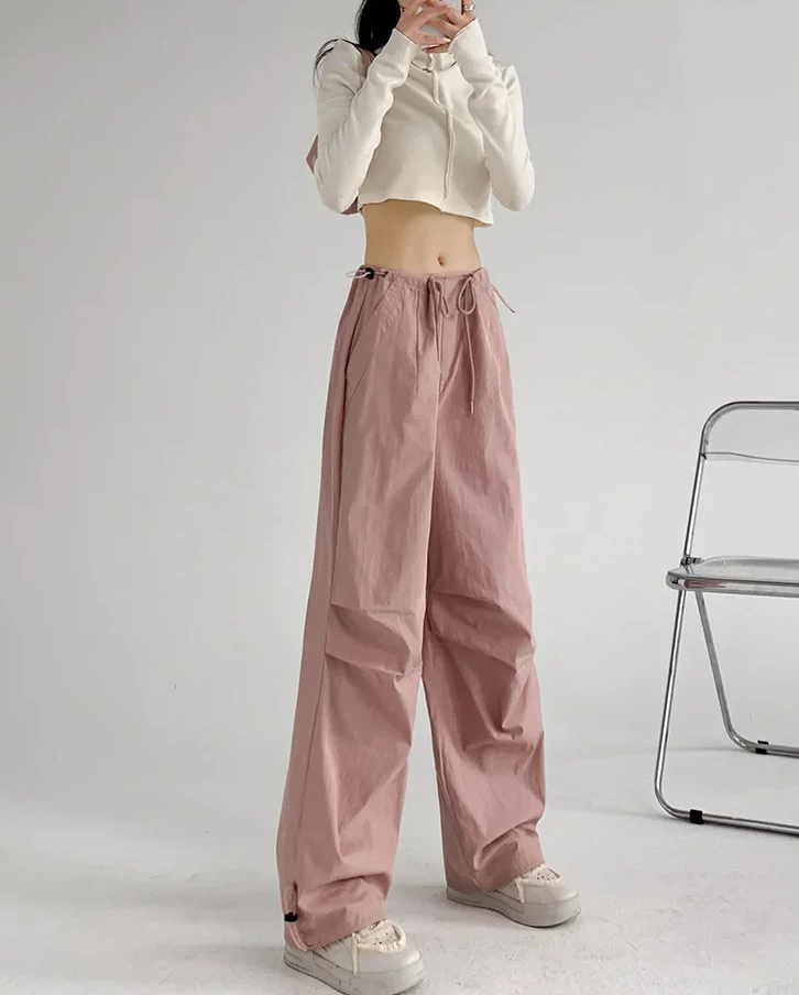 Y2K High Waist Parachute Pants