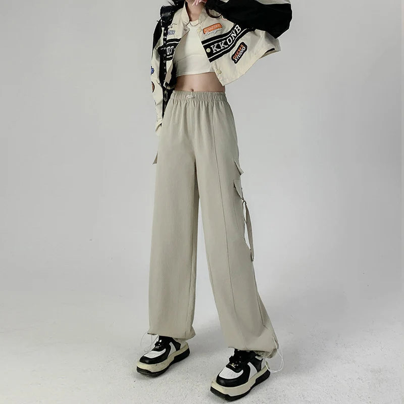 Y2K High Waist Parachute Pants