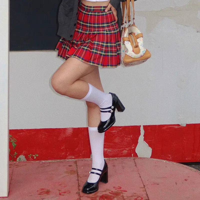 Y2K High Waist Plaid Mini Skirt