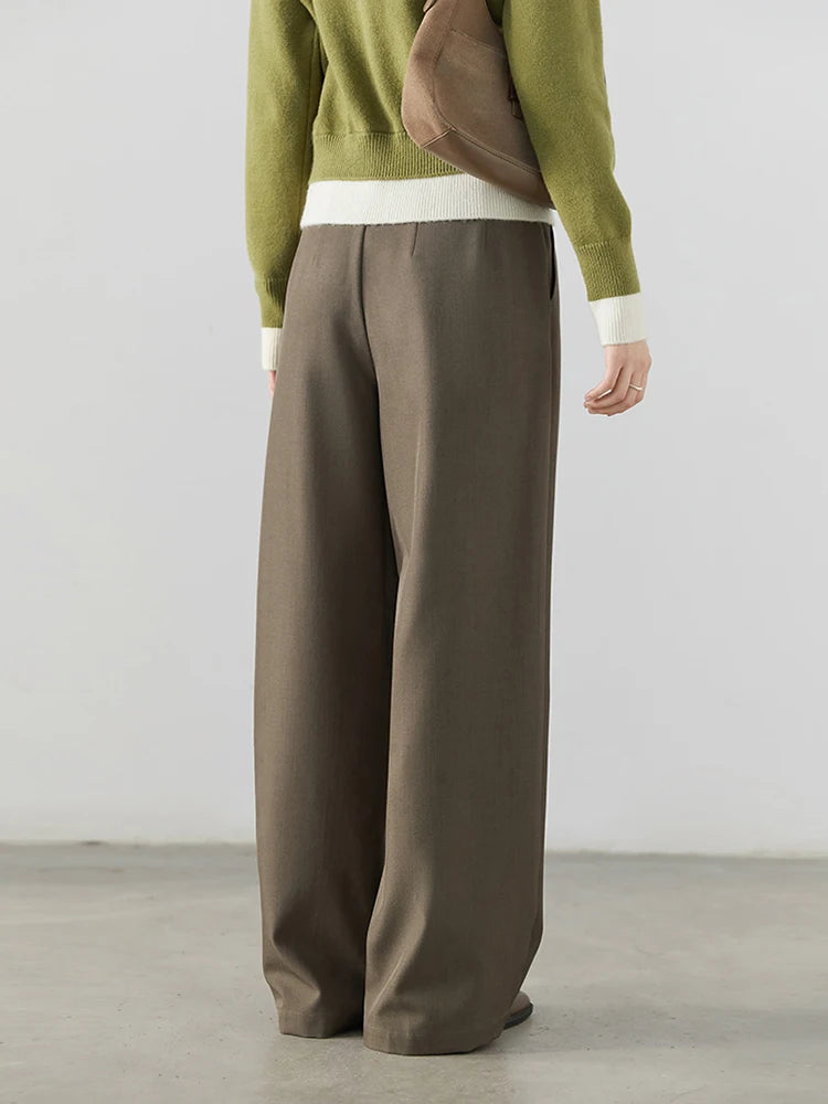 Y2K High Waist Pleated Boyfriend Fit Trousers