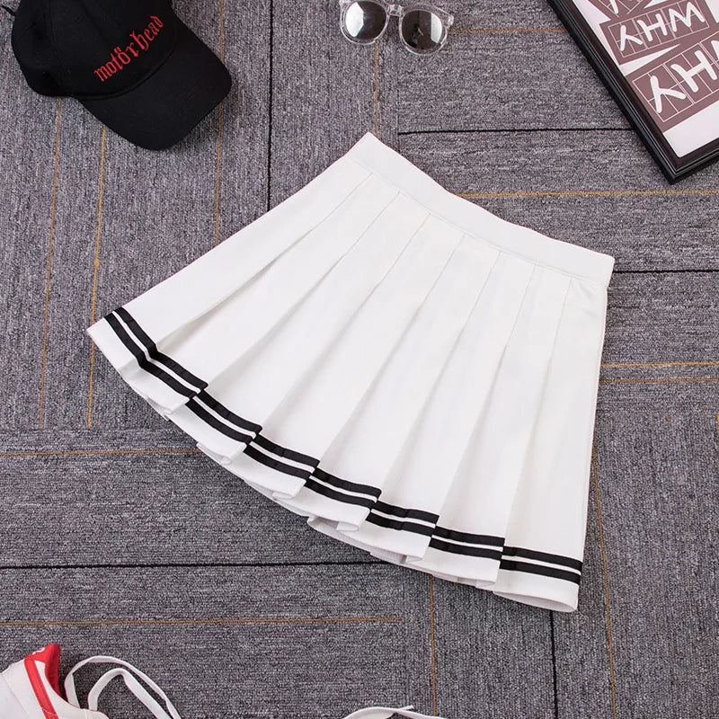 Y2K High Waist Striped Mini Skirt