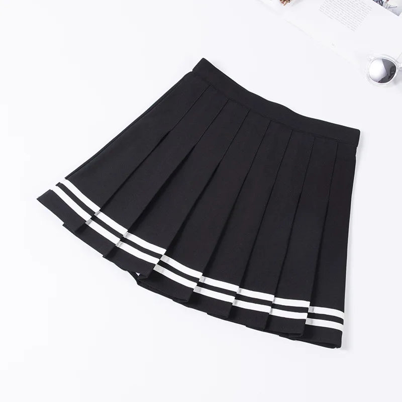 Y2K High Waist Striped Mini Skirt