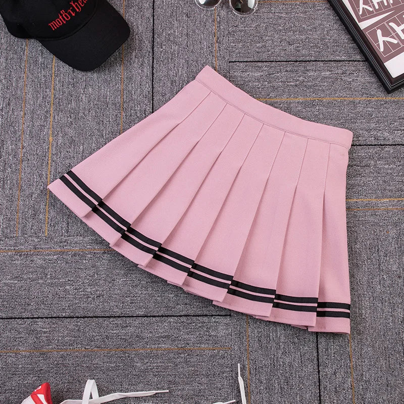 Y2K High Waist Striped Mini Skirt