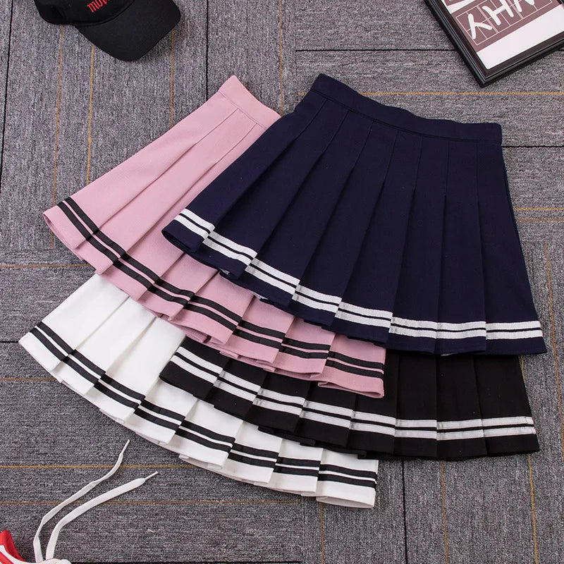 Y2K High Waist Striped Mini Skirt