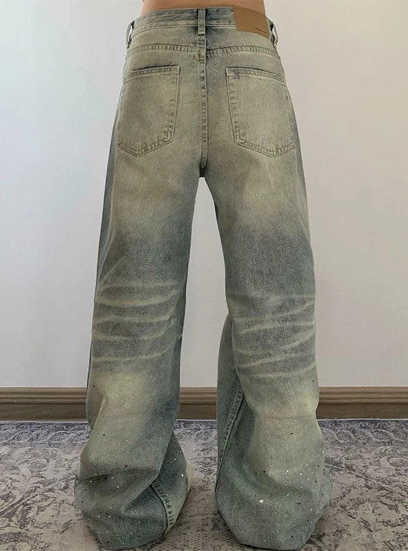 Y2K High Waist Wide Leg Bootcut Denim Jeans