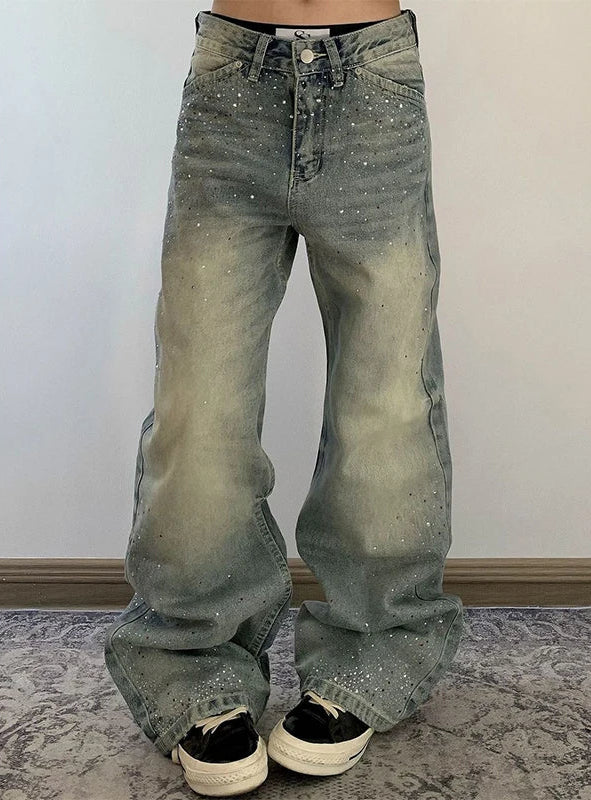Y2K High Waist Wide Leg Bootcut Denim Jeans