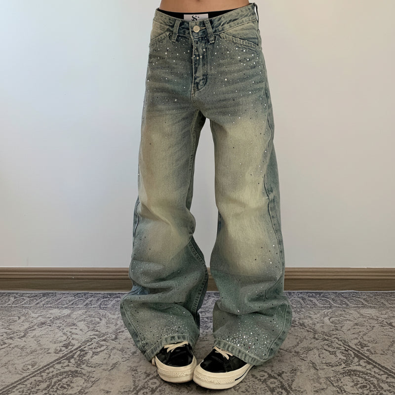 Y2K High Waist Wide Leg Bootcut Denim Jeans