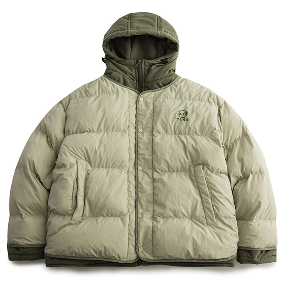 Y2K Hooded Mock Layered Padded Jacket Coat
