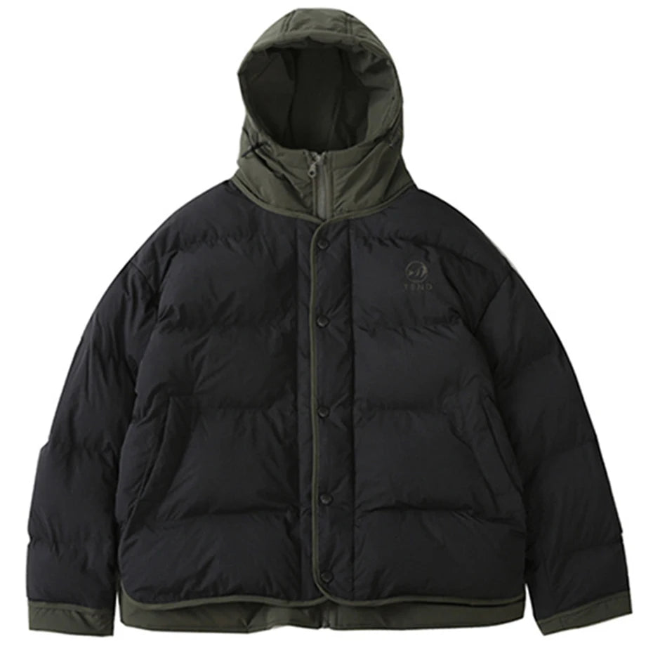 Y2K Hooded Mock Layered Padded Jacket Coat