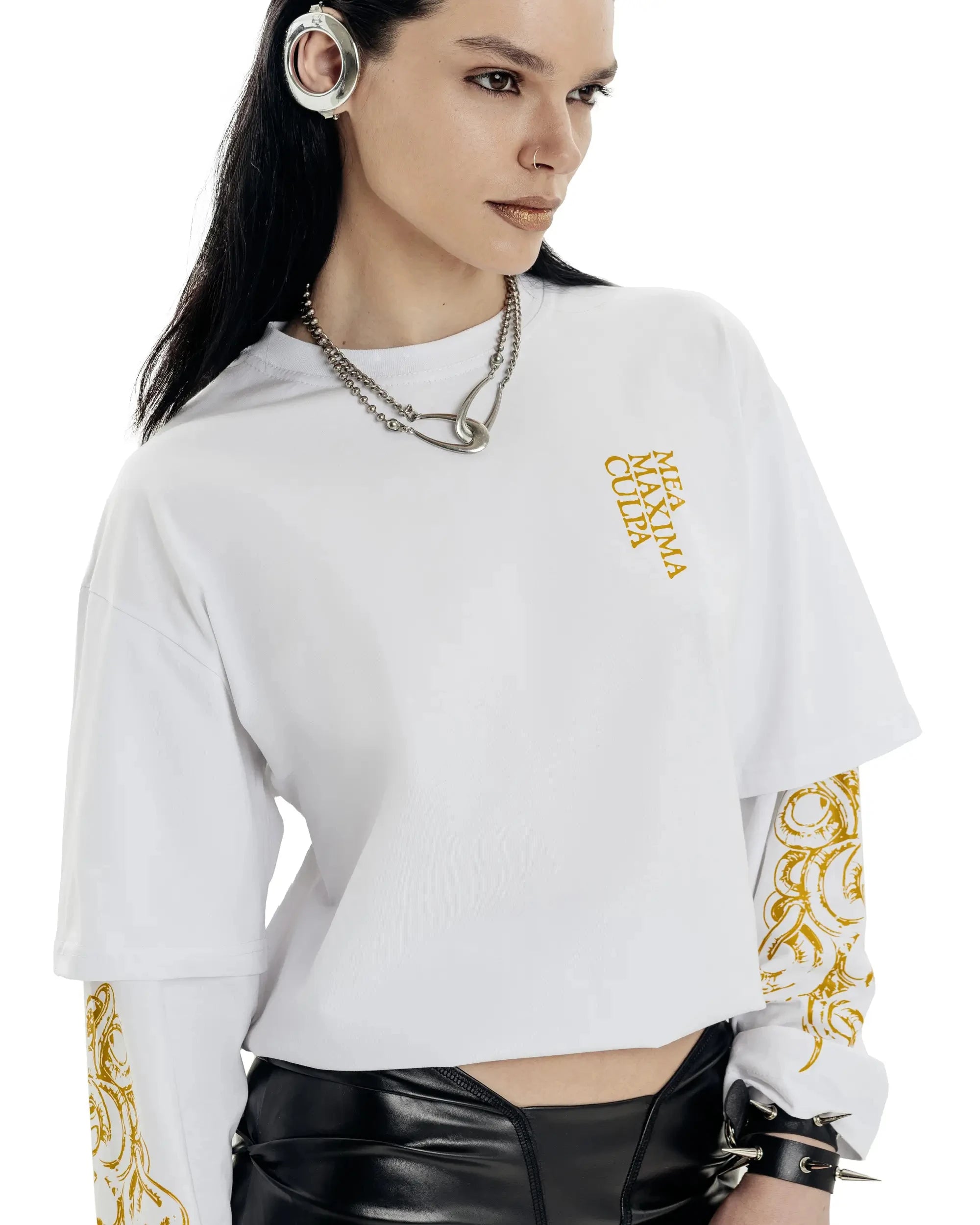 Y2K Immortal Mortis Graphic Mock Long Sleeve Top