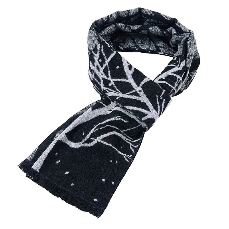 Y2K Jacquard Flannel Graphic Shrawl Scarf