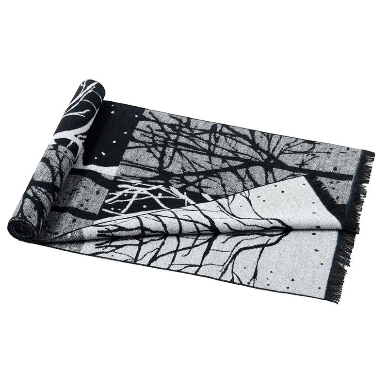 Y2K Jacquard Flannel Graphic Shrawl Scarf