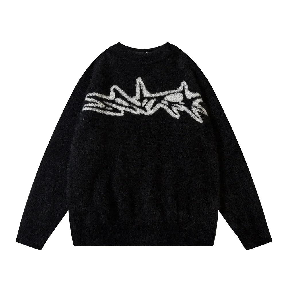 Y2K Jacquard Knitted Sweater