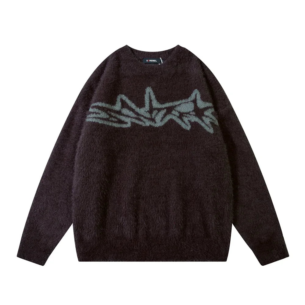 Y2K Jacquard Knitted Sweater