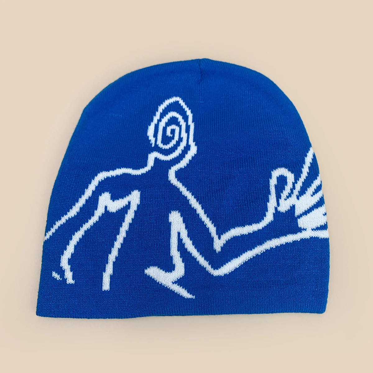 Y2K Jacquard Mystery Man Graphic Beanie