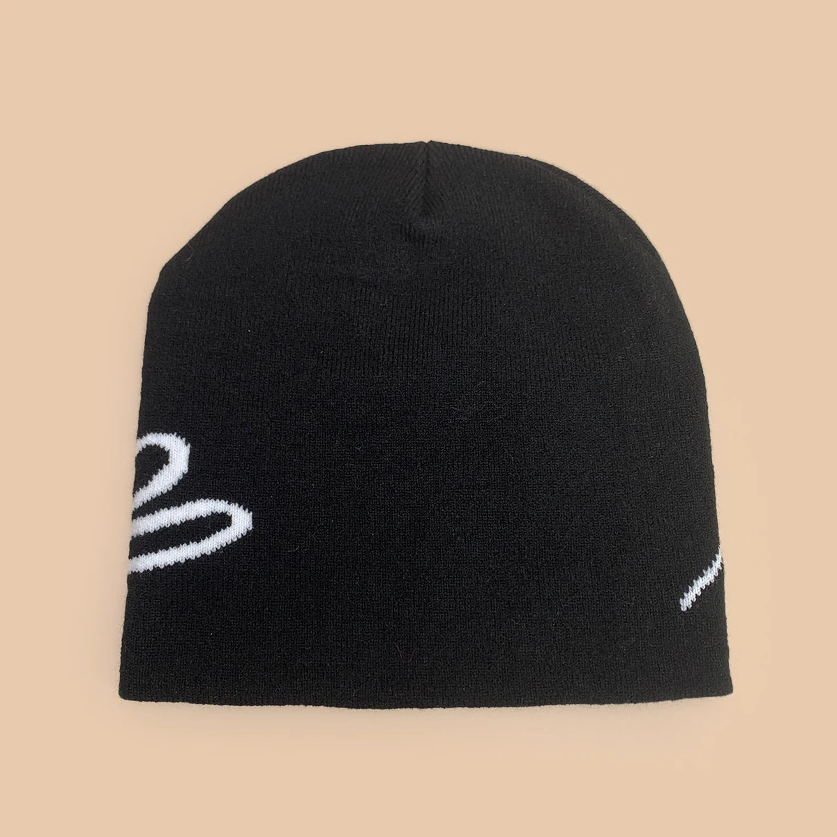 Y2K Jacquard Mystery Man Graphic Beanie