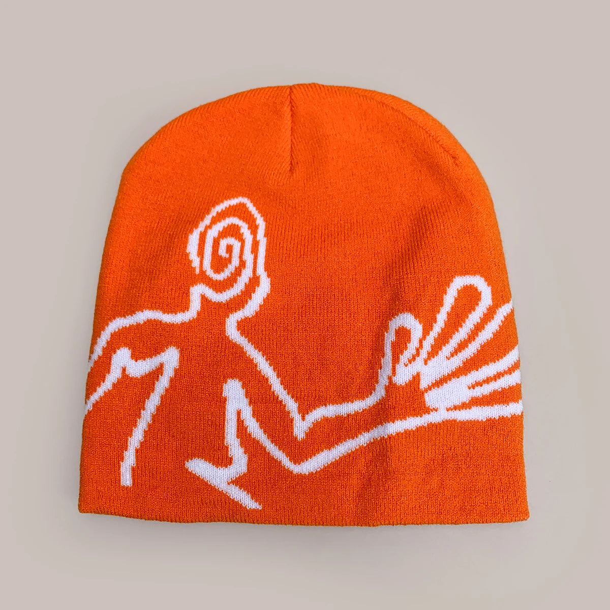 Y2K Jacquard Mystery Man Graphic Beanie