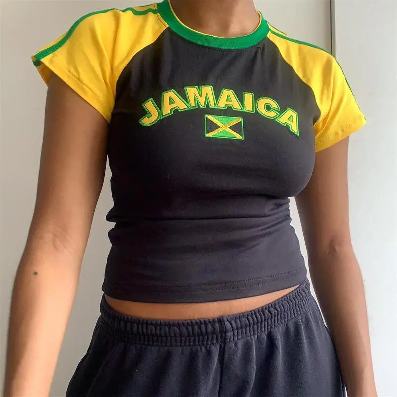 Y2K Jamaica Baby Tee