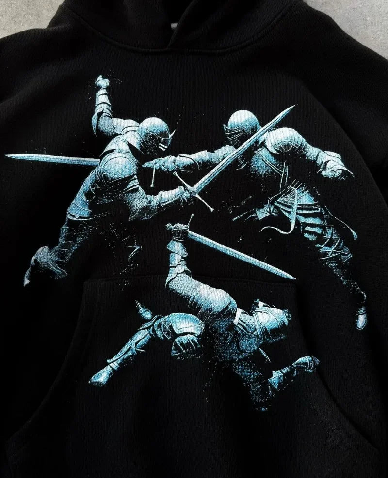 Y2K Jousting Triumph Graphic Hoodie