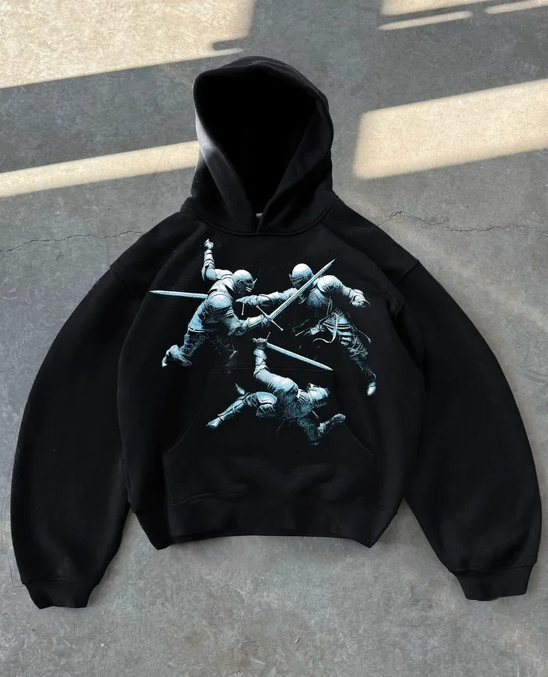 Y2K Jousting Triumph Graphic Hoodie